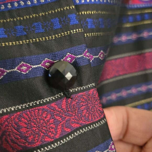 Talbots Vintage 100% Silk Asian Inspired Stunning Blazer Size 14 - Picture 10 of 12